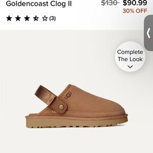 UGG Mens Slippers - Tan Goldencoast Clog II Chestnut